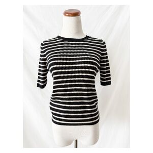 Uniqlo Ribbed Striped Top 100% Wool Medium